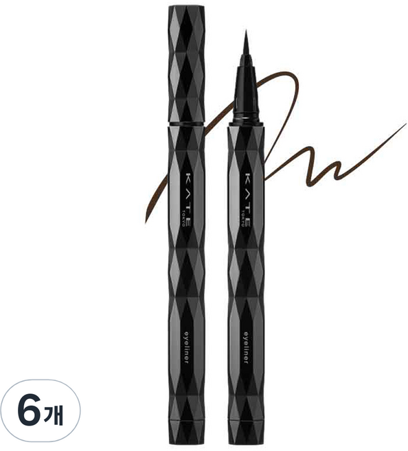 케이트 슈퍼 샤프 라이너 EX 4.0 0.5ml, 딥 브라운, 6개