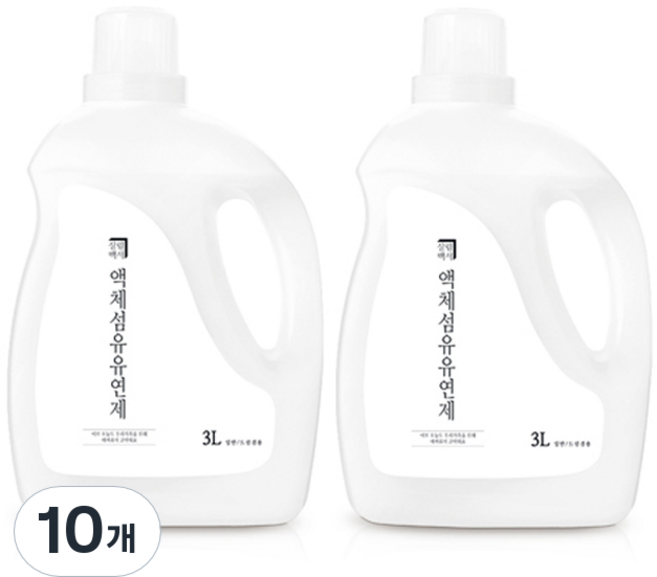 살림백서 섬유유연제 한라봉향 본품, 3L, 10개