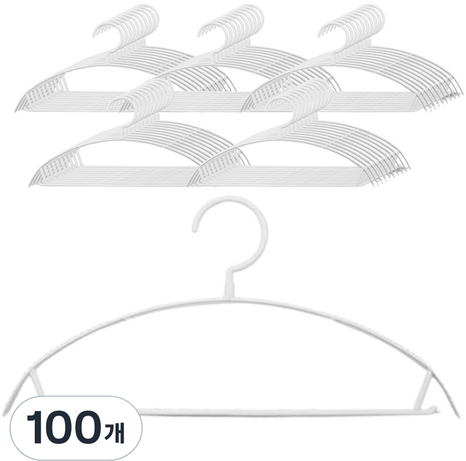 데코즈인 어깨뿔 방지 옷걸이, 화이트, 100개