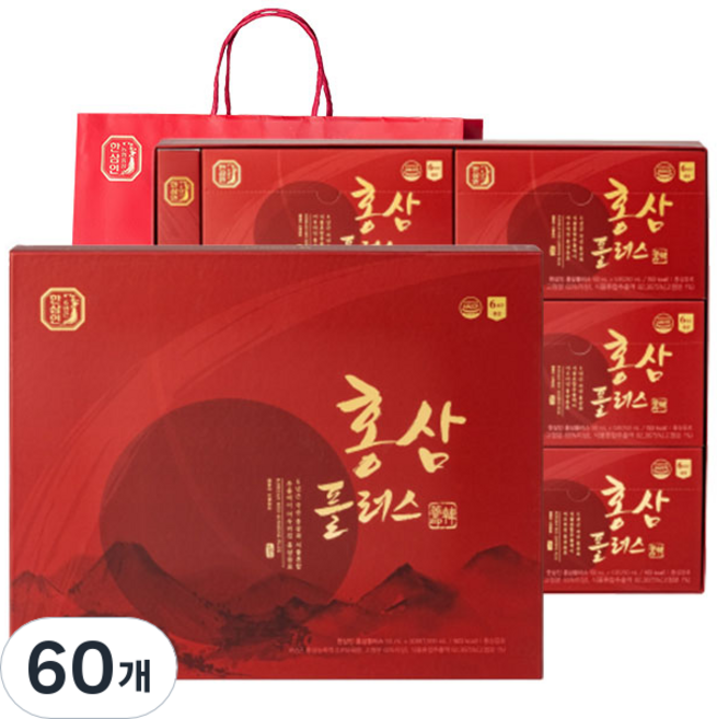한삼인 홍삼플러스 + 쇼핑백, 50ml, 60개