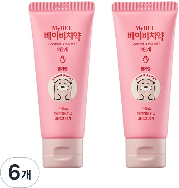 MyBEE 寶寶牙膏 2階段 草莓香, 50g, 6個