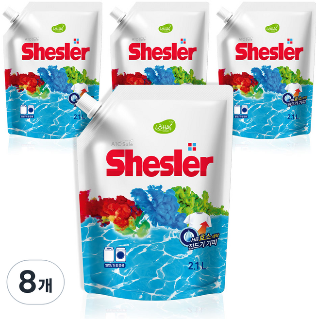 쉬슬러 액체세제 에이프릴 리필, 2.1L, 8개