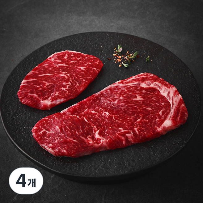 한우 1등급 숙성등심 구이용 (냉장), 200g, 4개