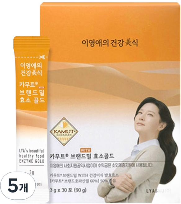 이영애의건강미식 카무트 브랜드밀 효소 골드, 90g, 5개