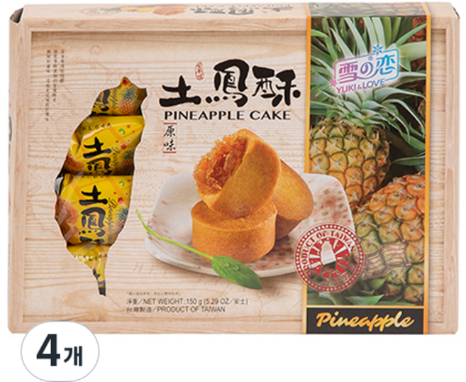 유키앤러브 파인애플 케이크 10p, 4개, 150g