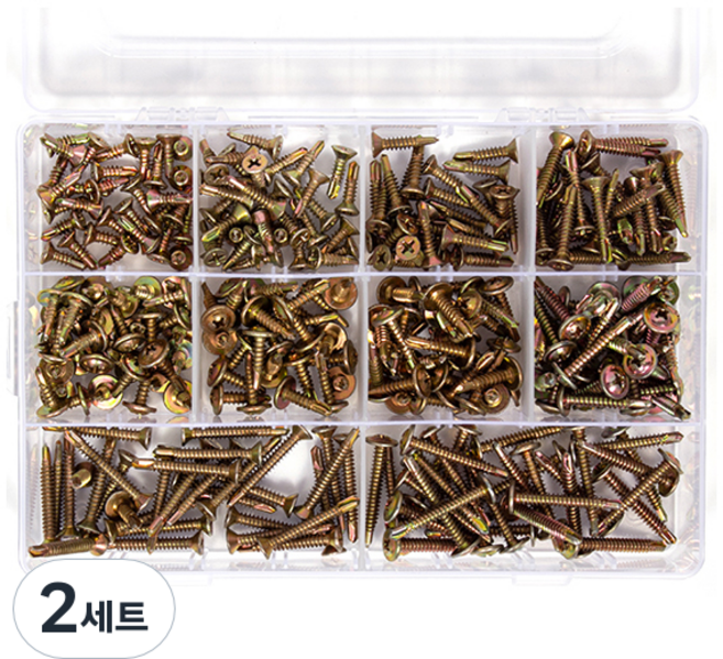 지오비즈 황색 직결피스 와셔머리 5종 x 30p + 접시머리 5종 x 30p 세트, 2세트