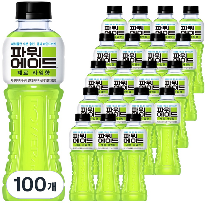 파워에이드 제로 라임향, 600ml, 100개
