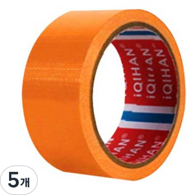 iQIHAN 다다 고점도 강력 면 테이프 50mm x 20m, 주황색, 5개