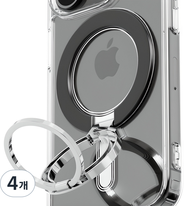 누아트 맥세이프 마그네틱 핑거링 그립 스마트톡, 블랙, 4개