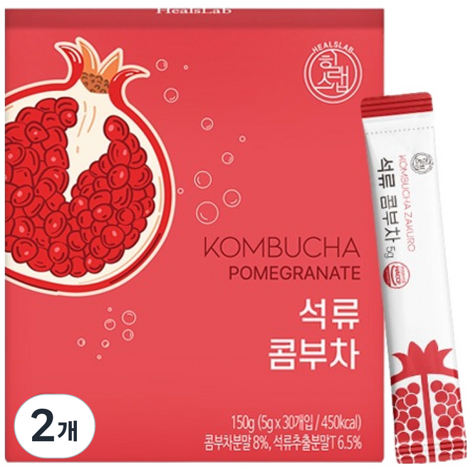 힐스랩 콤부차 석류, 2개, 30개입, 5g