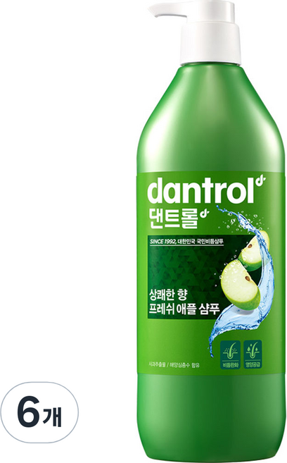 댄트롤 상쾌한 향 프레쉬 애플 샴푸 사과향, 820ml, 6개
