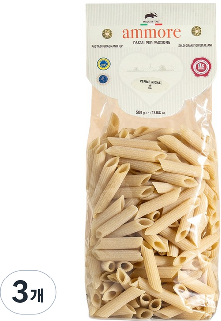 ammore 筆管麵, 500g, 3個