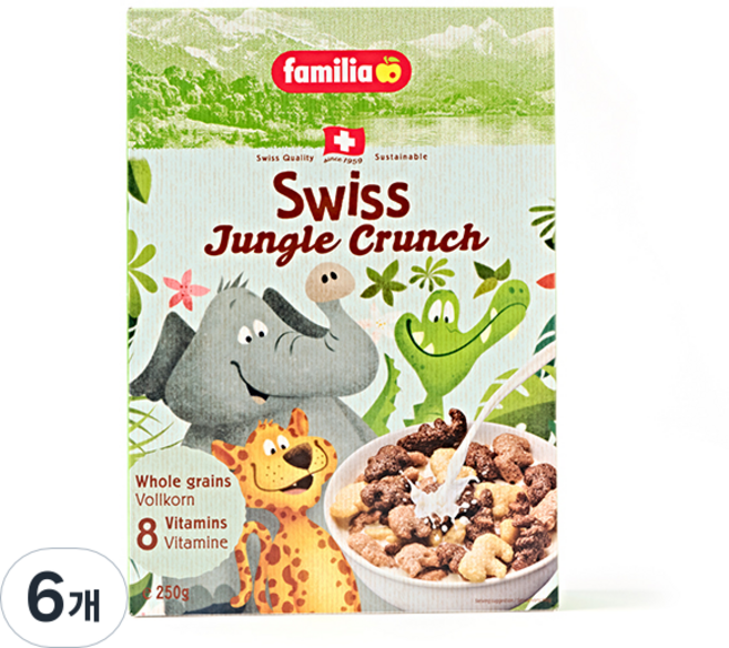 패밀리아 정글 크런치 시리얼, 250g, 6개