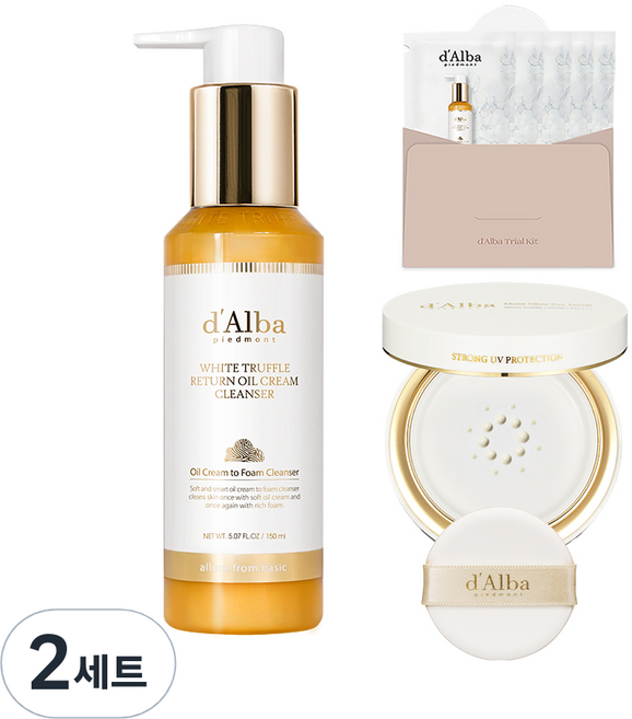 달바 모이스트 글로우 선세럼 팩트타입 SPF50+ PA++++ 13ml + 화이트 트러플 리턴 오일 크림 클렌저 150ml + 세럼 클렌저 3ml x 5p 세트, 2세트