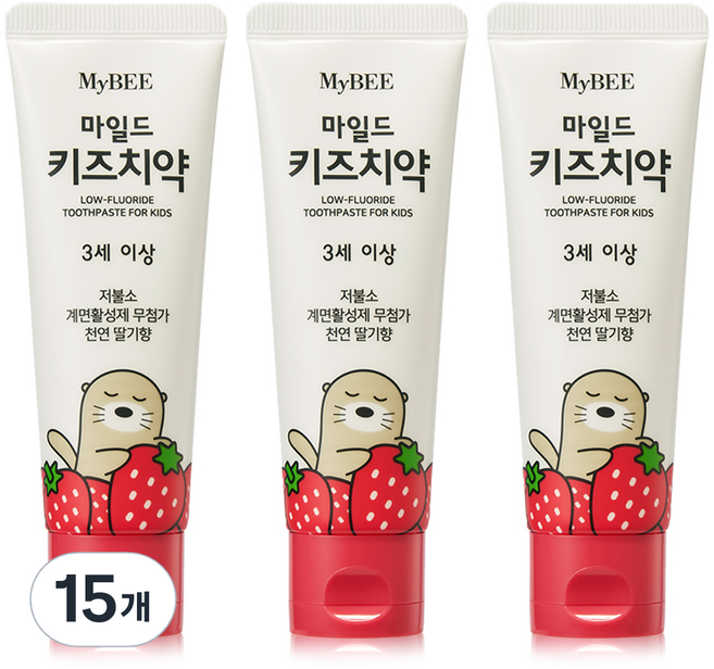 MyBEE 溫和兒童牙膏 草莓香, 100g, 15個