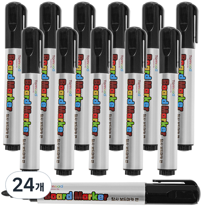 탐사 보드마카 펜, 블랙, 24개