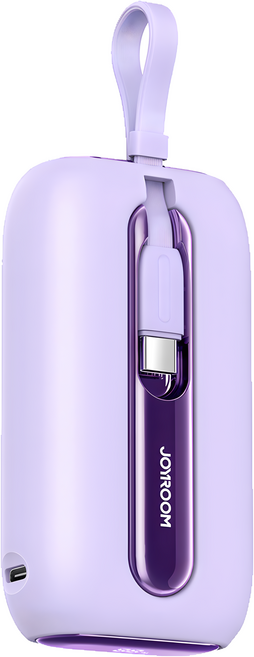 JOYROOM 機樂堂 繽紛系列 22.5W自帶雙線數顯Mini行動電源 20000mAh Lightning + Type-C, JR-L012 Plus, 丁香紫