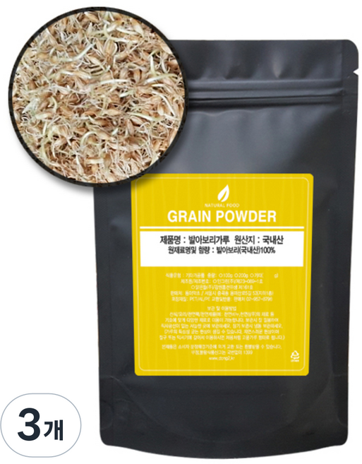 동이약초 발아 보리가루, 1kg, 3개