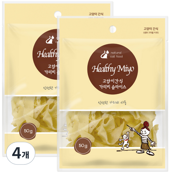 굿데이 헬씨미요 고양이 슬라이스 간식, 가리비, 50g, 4개