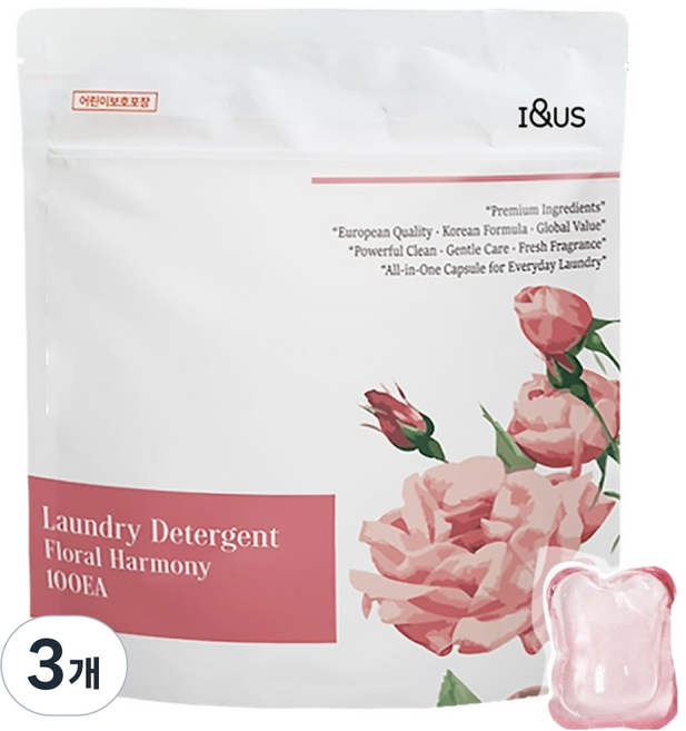 아이앤어스 프리미엄 고농축 캡슐세제 플로럴하모니, 3개, 100개입