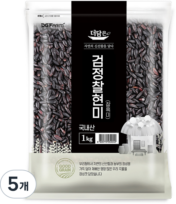 더담은 국산 찰흑미, 1kg, 5개