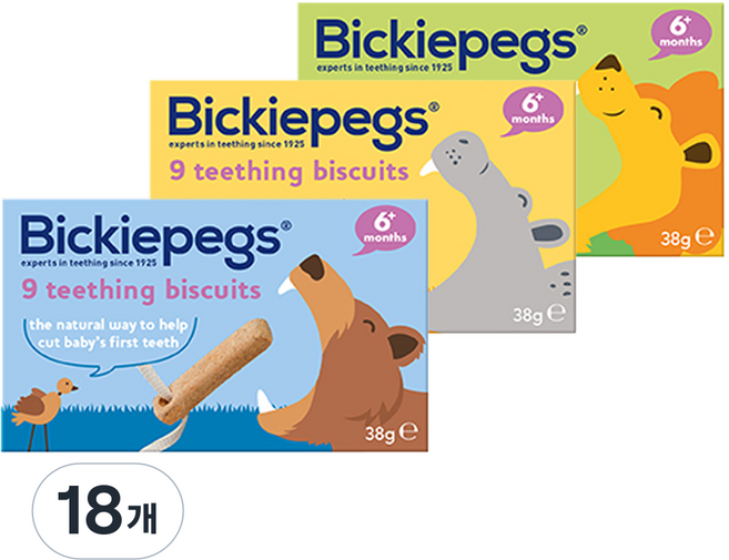 빅키페그 티딩비스킷, 순한맛, 38g, 18개
