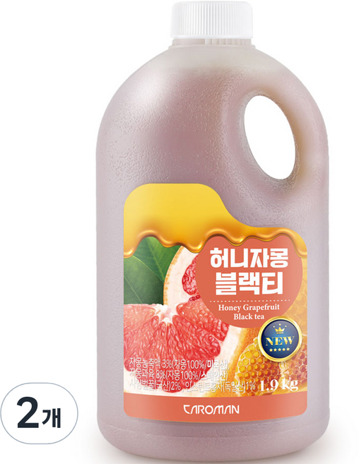 까로망 허니자몽 블랙 티, 1.9kg, 2개