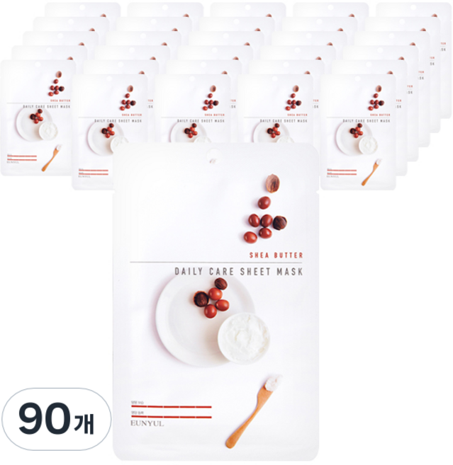 은율 시어버터 데일리 케어 시트 마스크, 1개입, 90개