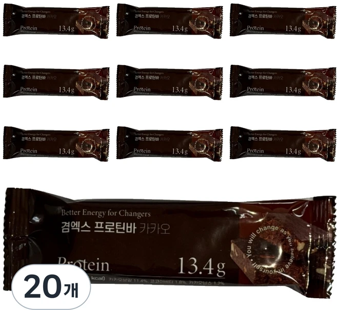 겸엑스 제로베이커리 프로틴바 카카오, 45g, 20개 - 쿠팡