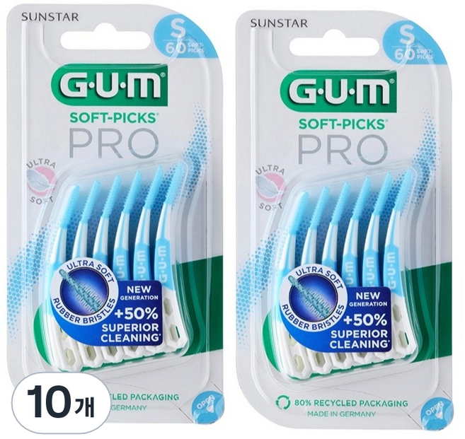 SUNSTAR 三詩達 G.U.M Soft-Picks Pro 牙間刷, 0.8mm, 10個, 60入