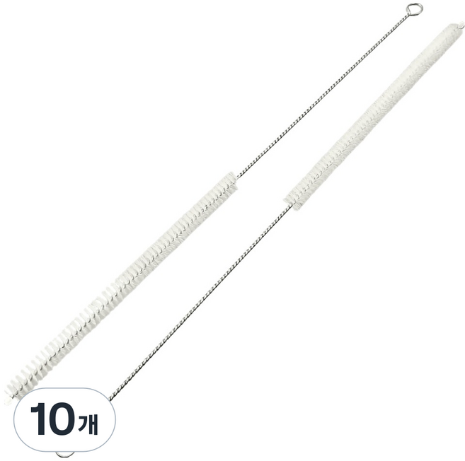 모나홈 텀블러 전용 롱스텐304 긴빨대 세척솔 35cm, 화이트, 10개