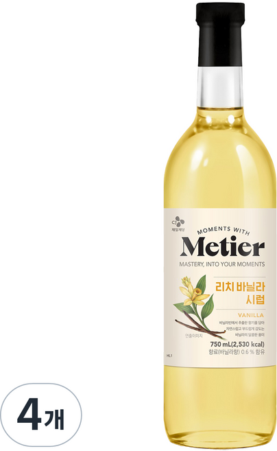 메티에 리치 바닐라 시럽, 750ml, 4개
