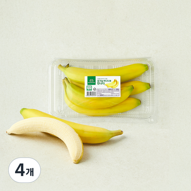 만나다 에콰도르산 유기농 인증 바나나, 600g, 4개