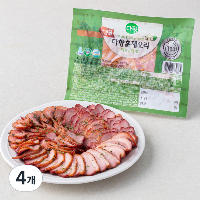 다향 1등급 훈제오리 허브갈릭맛, 400g, 4개