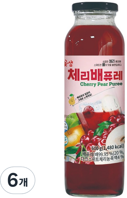 꽃샘 체리 배퓨레, 600g, 6개, 6개, 1개입