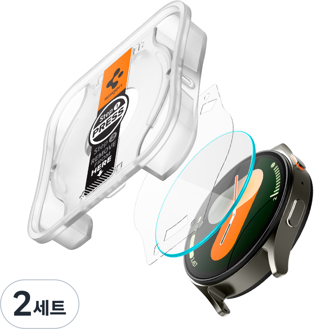 슈피겐 강화유리 액정보호 필름 케이스 미호환 글라스 tR 이지핏 2p, 투명, 2세트