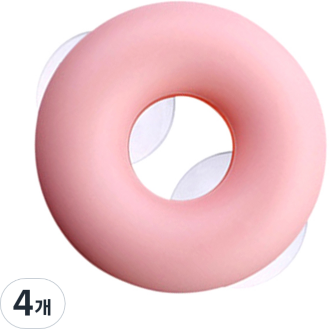 젊은이마켓 도넛 칫솔 거치대, 핑크, 4개