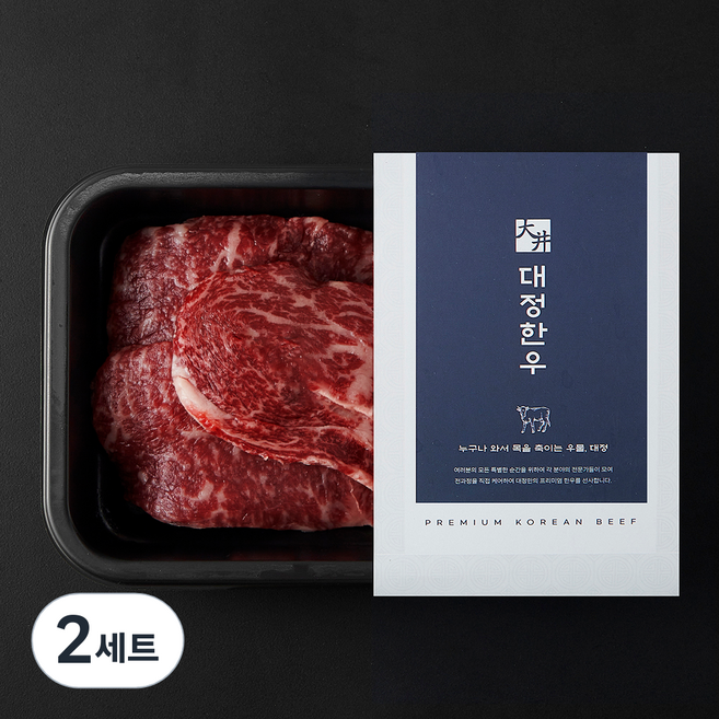 대정한우 채끝등심 200g + 새우살 50g 1++ 등급 (9) 세트 (냉장), 250g, 2세트