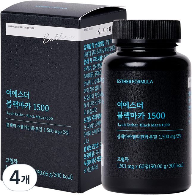 ESTHER FORMULA 呂醫師 黑瑪卡 1500 90.6g, 4個, 60錠