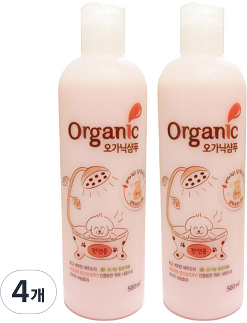 씨앤앤코스메틱 오가닉 베이비파우더 애견샴푸, 500ml, 1개입, 4개