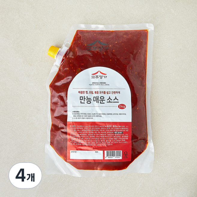 고추명가 만능 매운 소스, 2kg, 4개