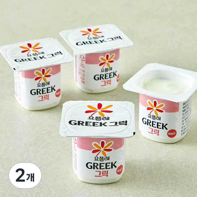 요플레 그릭 복숭아 요거트, 80g, 2개, 4개입