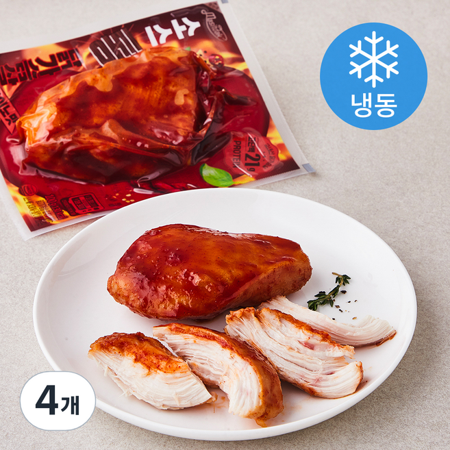 맛있닭 소스 통 닭가슴살 볼케이노맛 (냉동), 100g, 5개입, 4개