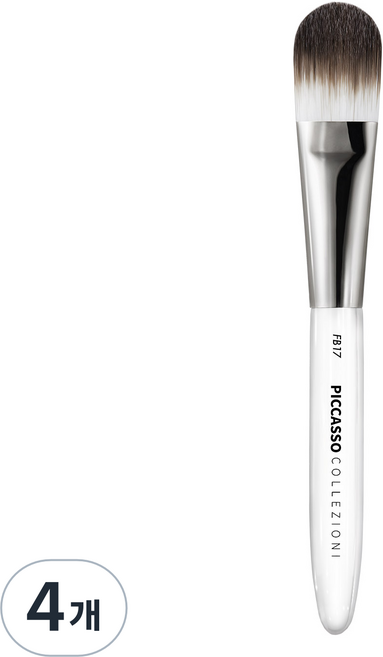 피카소꼴레지오니 FB17 파운데이션 브러쉬, 혼합 색상, 4개