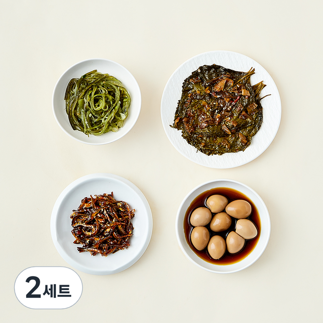 압구정 예향 집밥 밑반찬 깻잎찜 50g + 메추리알장조림 80g + 고추장멸치볶음 40g + 미역줄기볶음 40g 세트 A, 210g, 2세트