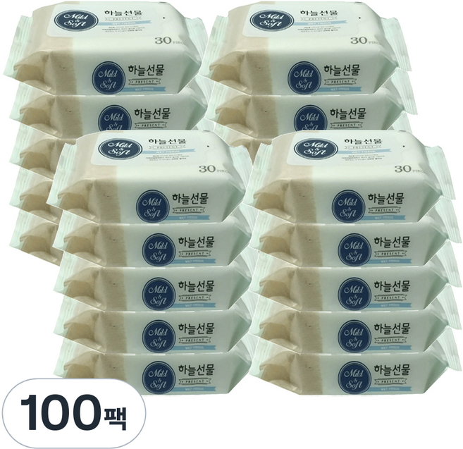 하늘선물 미니 물티슈, 100개, 30매