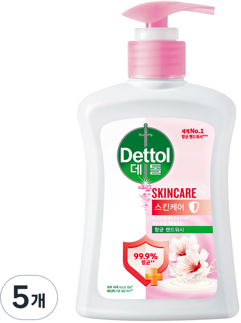 Dettol 手洗護膚品 250ml, 5個, 250毫升