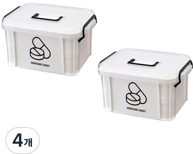 엠리빙 다용도 약통 정리함 S, 4개