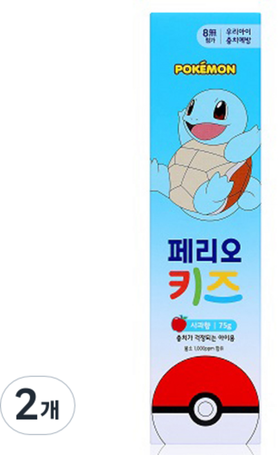 페리오 키즈 치약 사과향, 2개