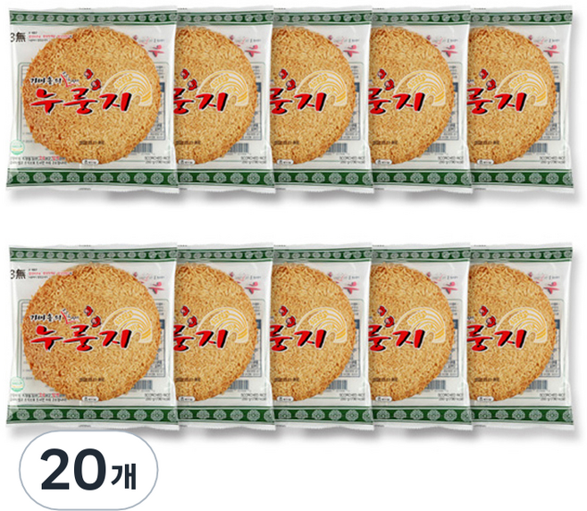 참좋은 가마솥의 구수한별미 누룽지, 200g, 20개